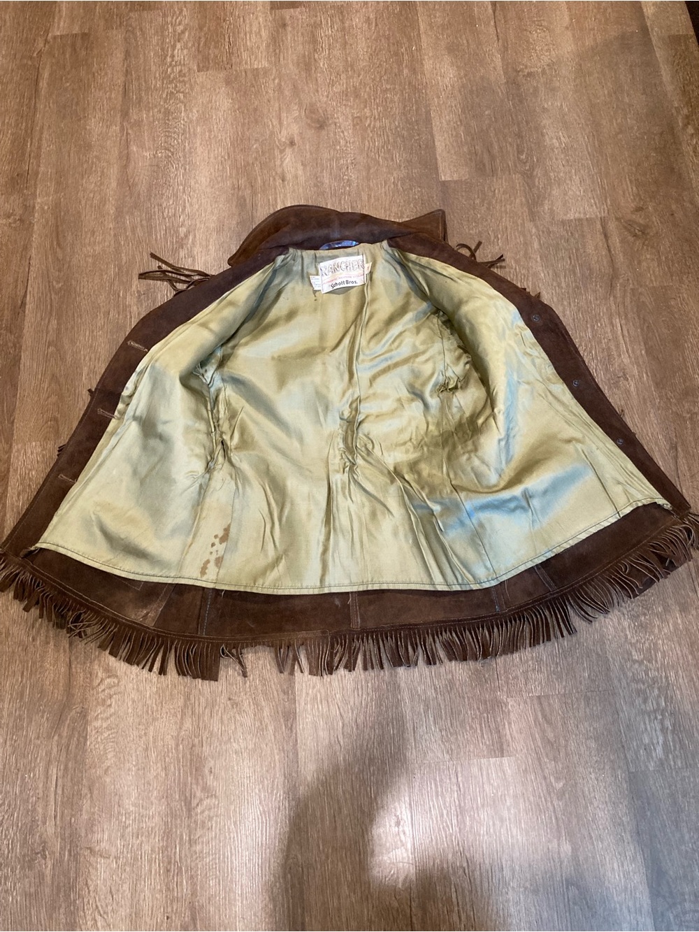 Vintage Schott Bros. Rancher Fringe Suede Jacket Size 14 1970s Western Cowgirl - Picture 5 of 16